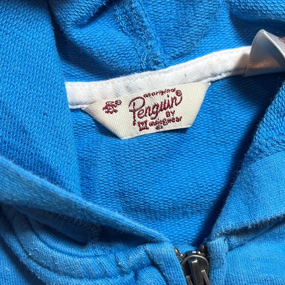 Sky blue toddler Penguin zip hoodie with pockets - Picture 4 of 6